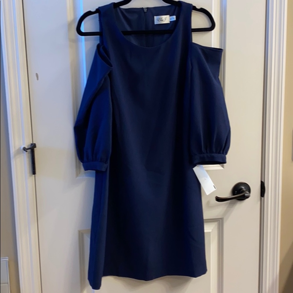 Eliza J Cold Shoulder Navy Dress NWTs